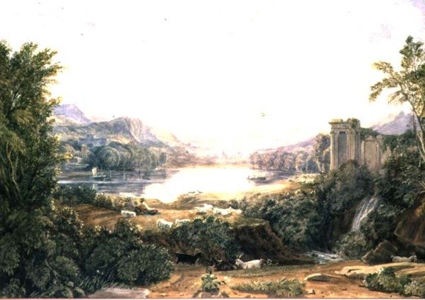 Landschapscompositie door George the Younger Barret