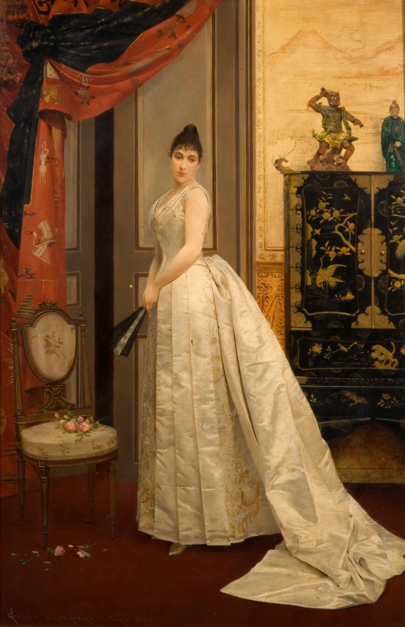 Dame met een Waaier, 1888 door Georges Croegaert