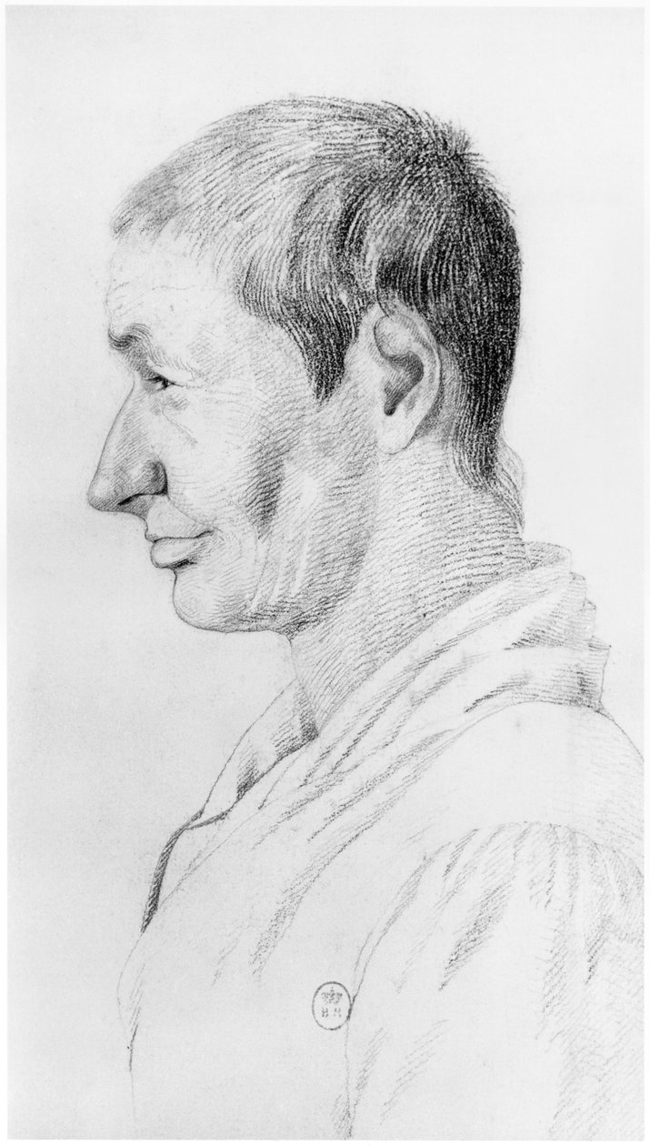 Maniac, illustratie uit een onuitgegeven verhandeling door Jean Etienne Dominique Esquirol (1772-1840) over de krankzinnigen van het Salpetriere-asiel, c.1818 door Georges Francois Gabriel