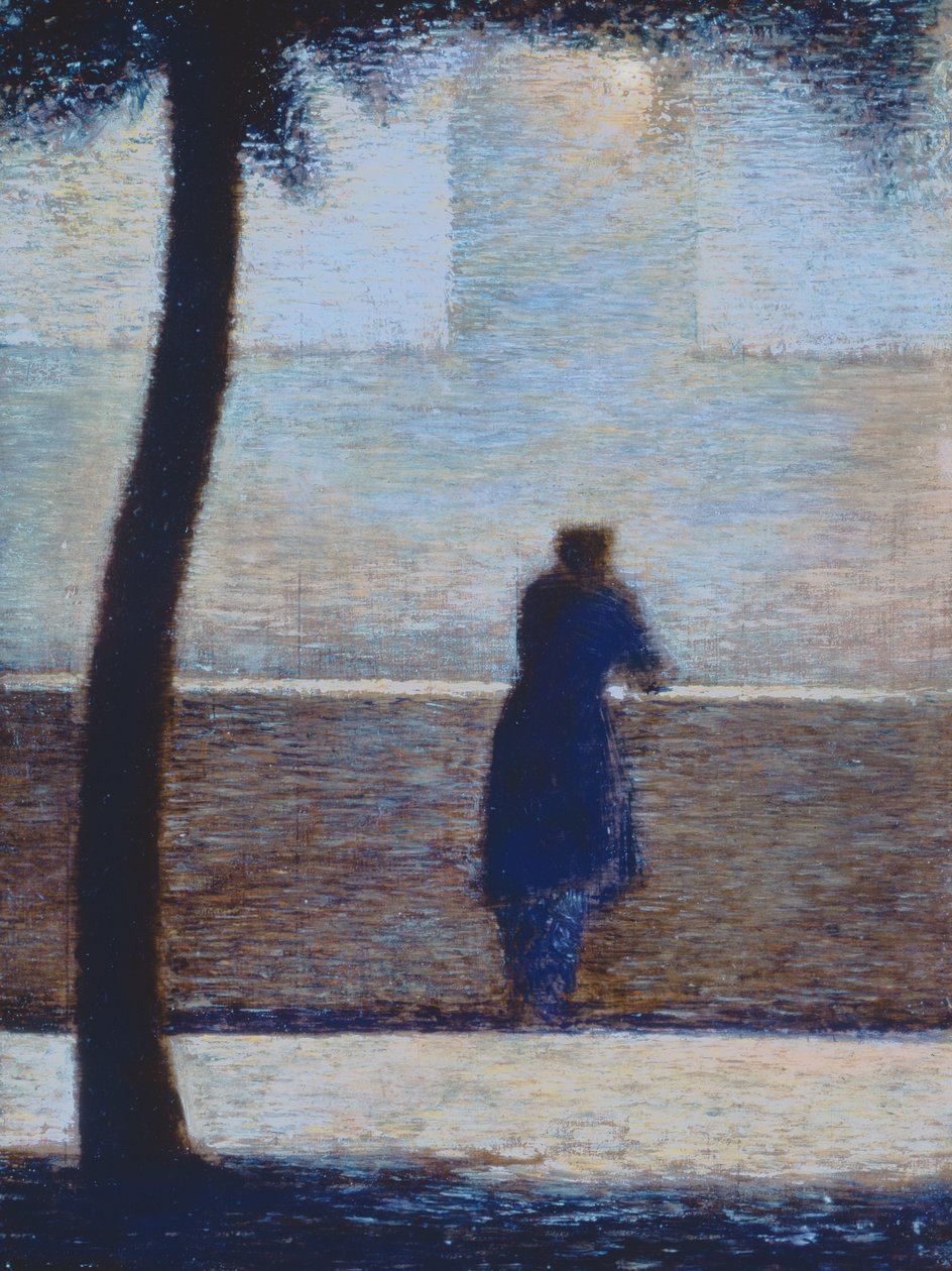 Man leunend op een borstwering door Georges Seurat