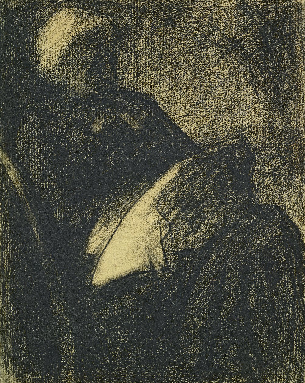 Borduurster, 1882 door Georges Seurat