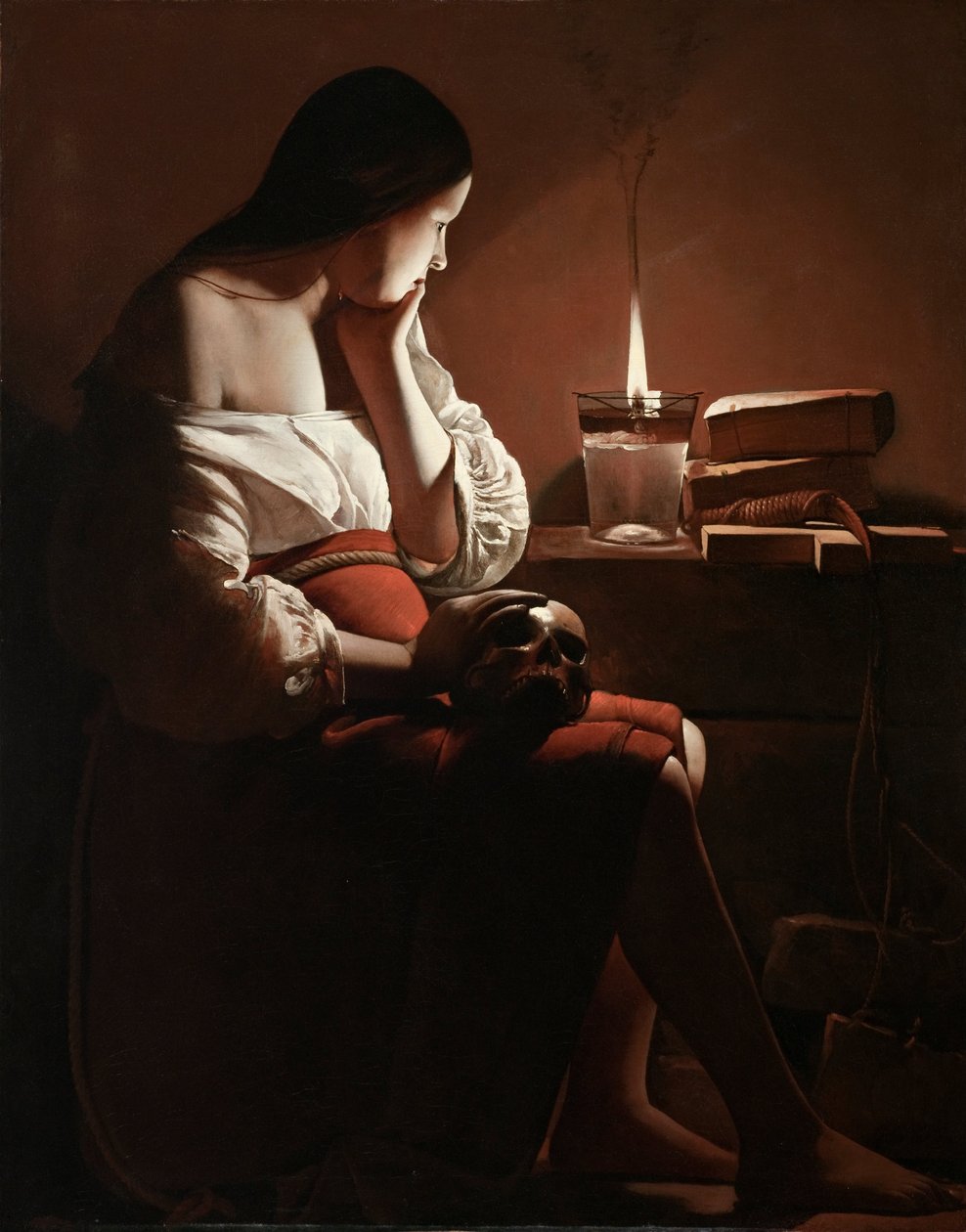De Magdalena met de Rookvlam door Georges de La Tour