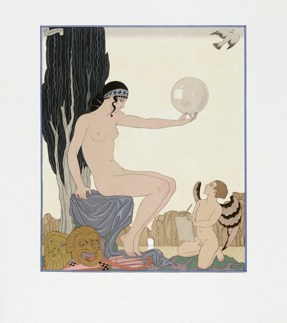 Een Muze inspireert een kunstenaar door Georges Barbier