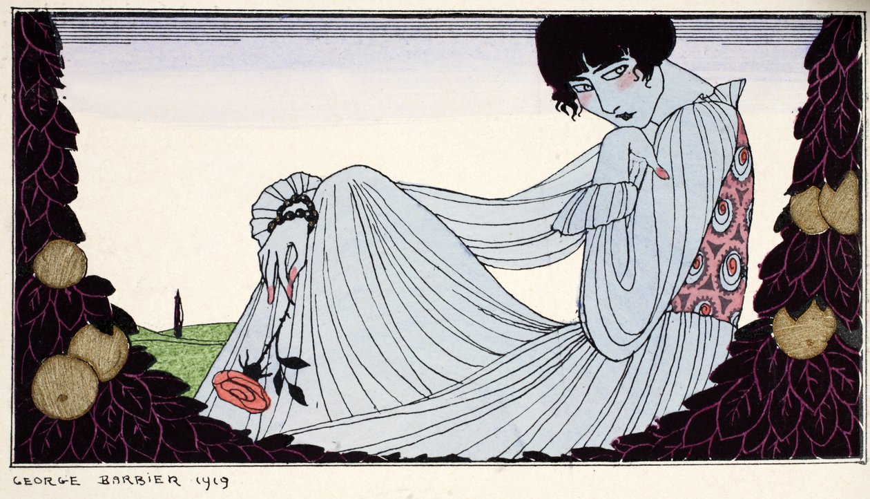 Contemplatie 1919 door Georges Barbier