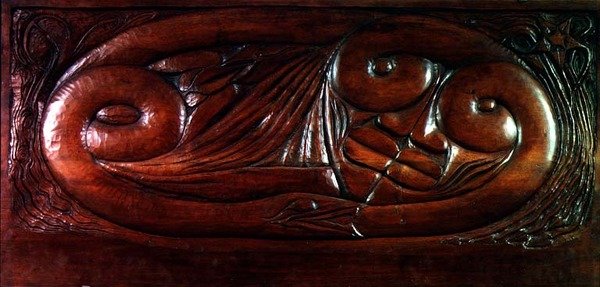 Bestaan, houten bedpaneel, ca. 1894 door Georges Lacombe