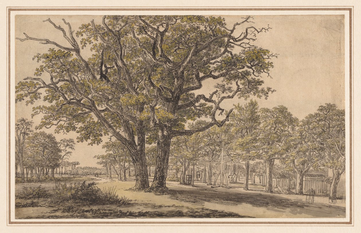 Landschap (recto) door Georges Michel