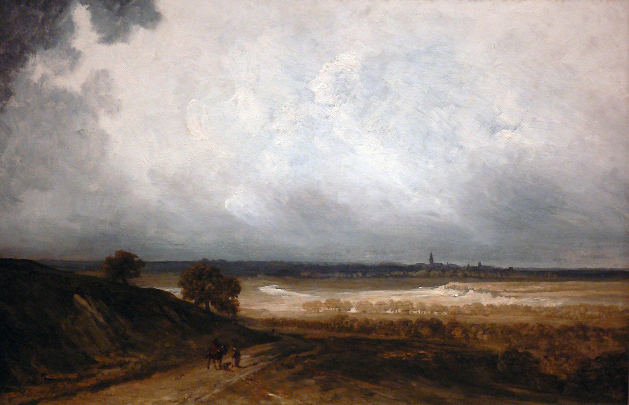 Landschap met figuren. door Georges Michel