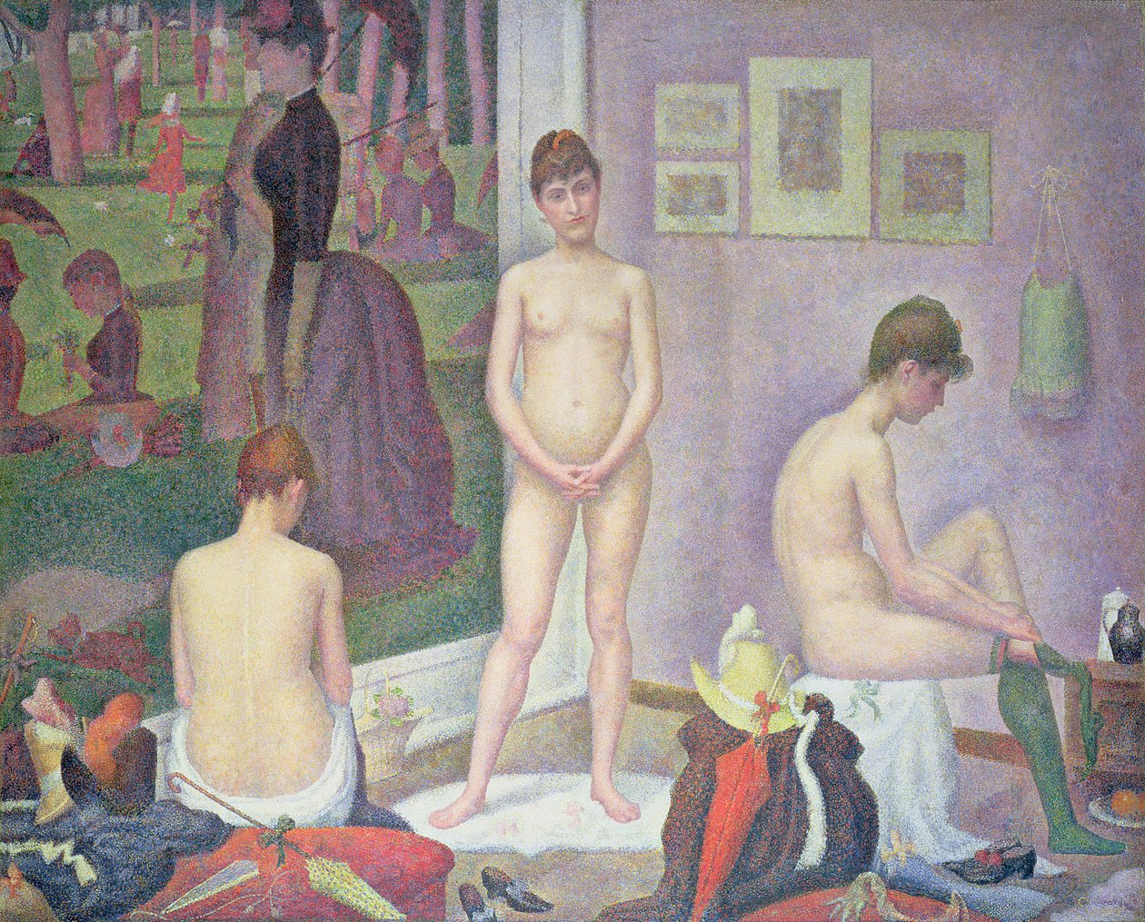 Modellen, 1886-88 door Georges Seurat