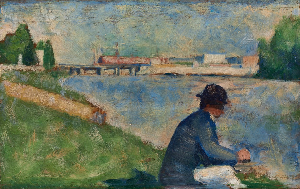 Studie voor "Badhers in Asnières" door Georges Seurat