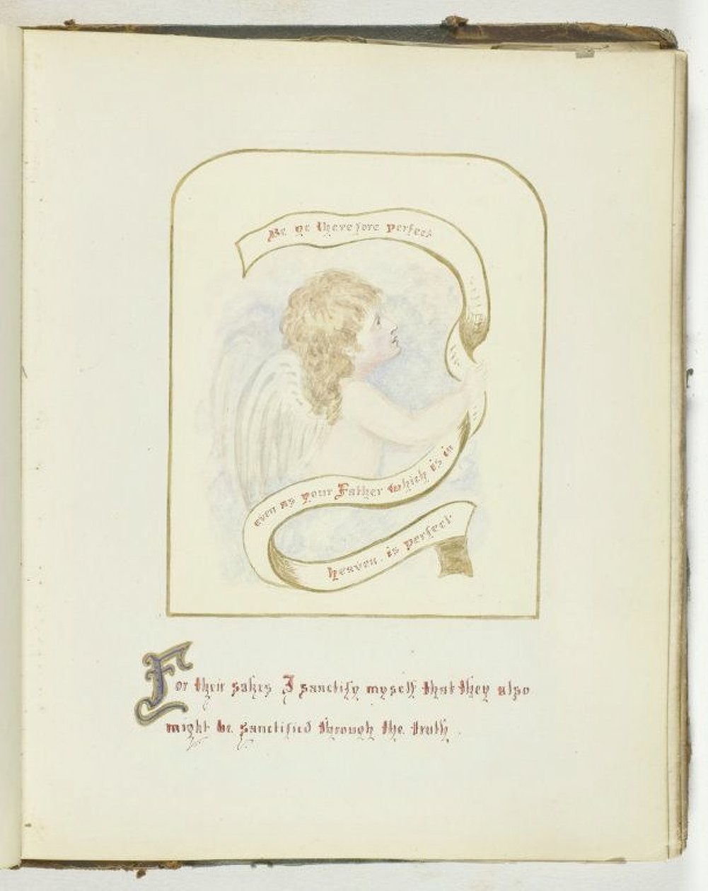 Zonder titel [cherub met religieuze tekst], 185568 door Georgina Cowper