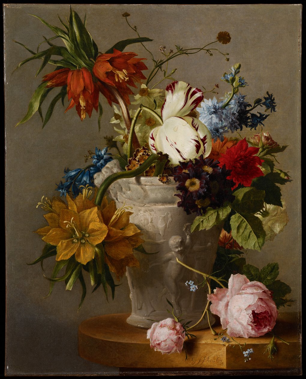 Een arrangement met bloemen, 19e eeuw door Georgius Jacobus Johannes van Os
