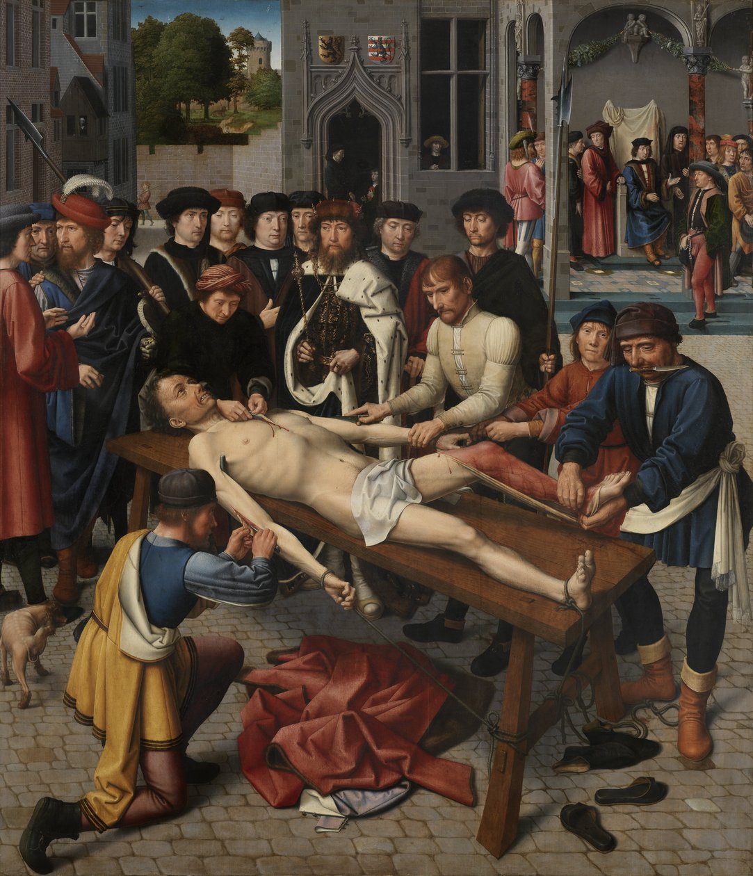 Oordeel van Cambyses: Het villen van Sisamnes door Gerard David