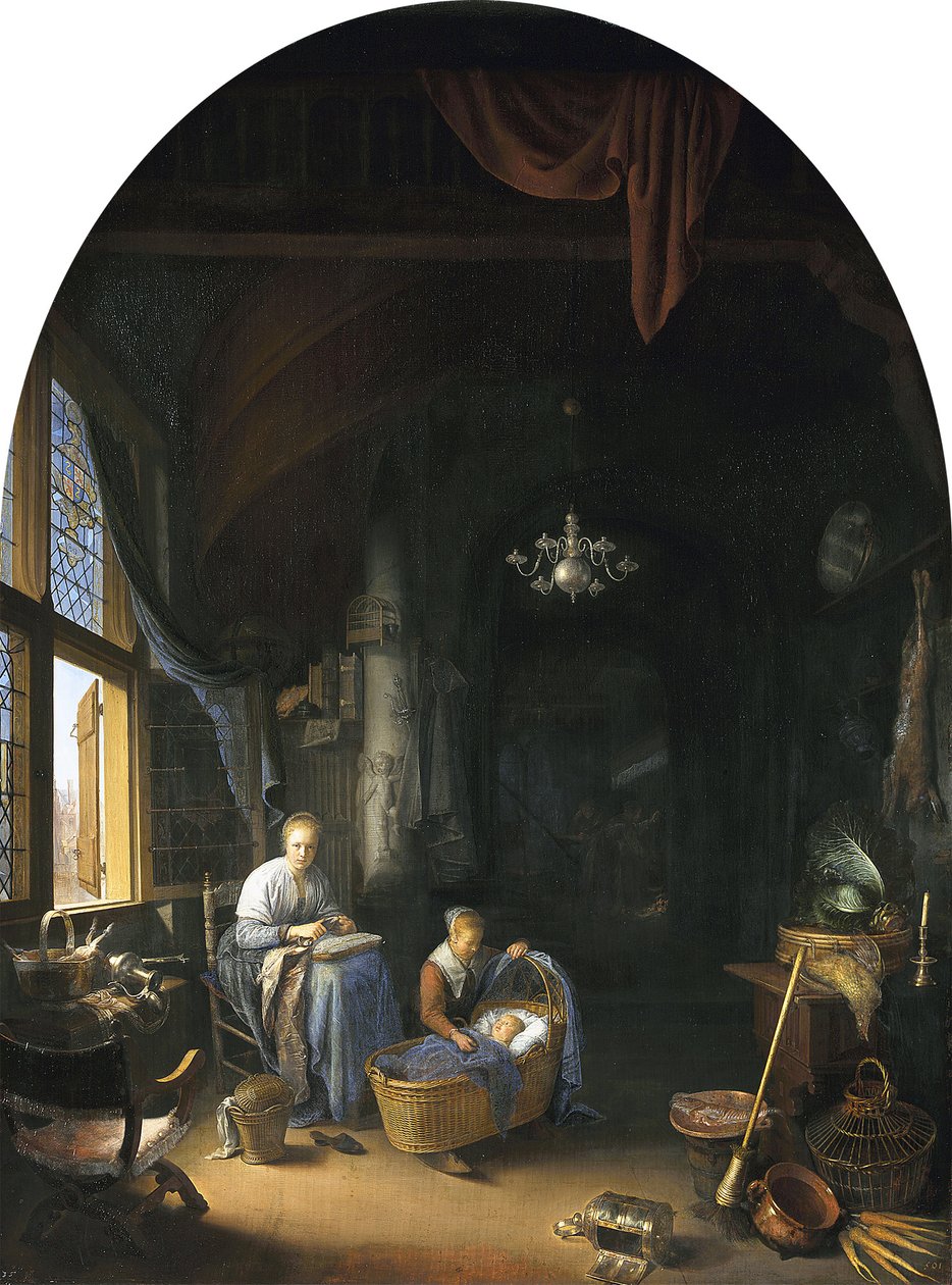 De jonge moeder door Gerrit Dou