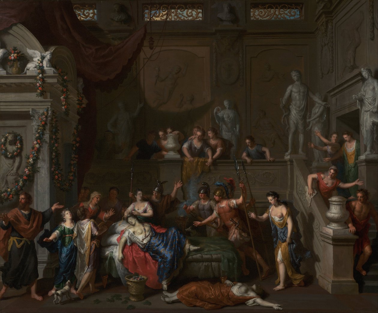De dood van Cleopatra door Gerard Hoet