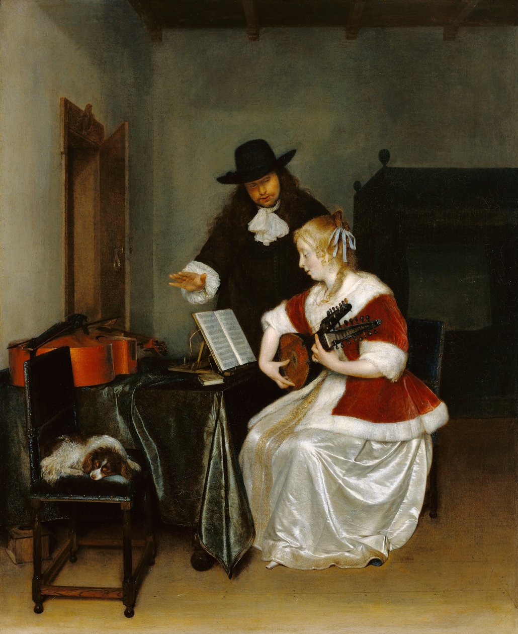 De Muziekles door Gerard ter Borch