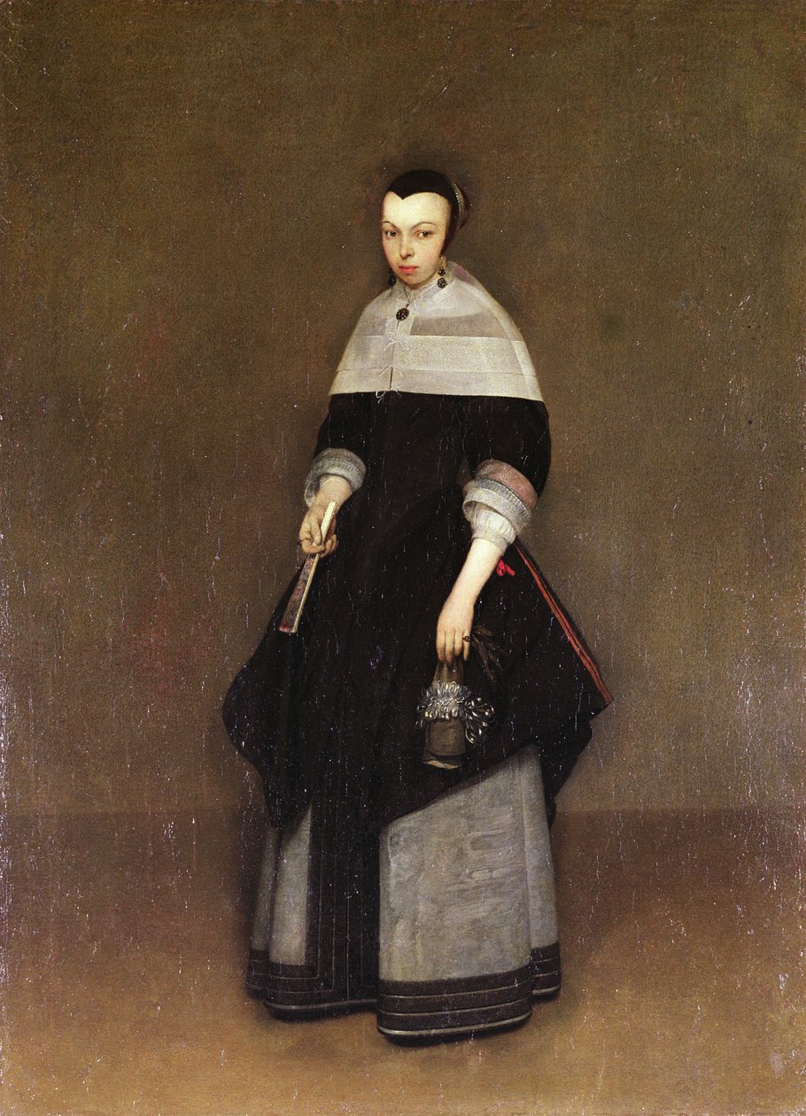 Vrouwelijk portret door Gerard ter Borch
