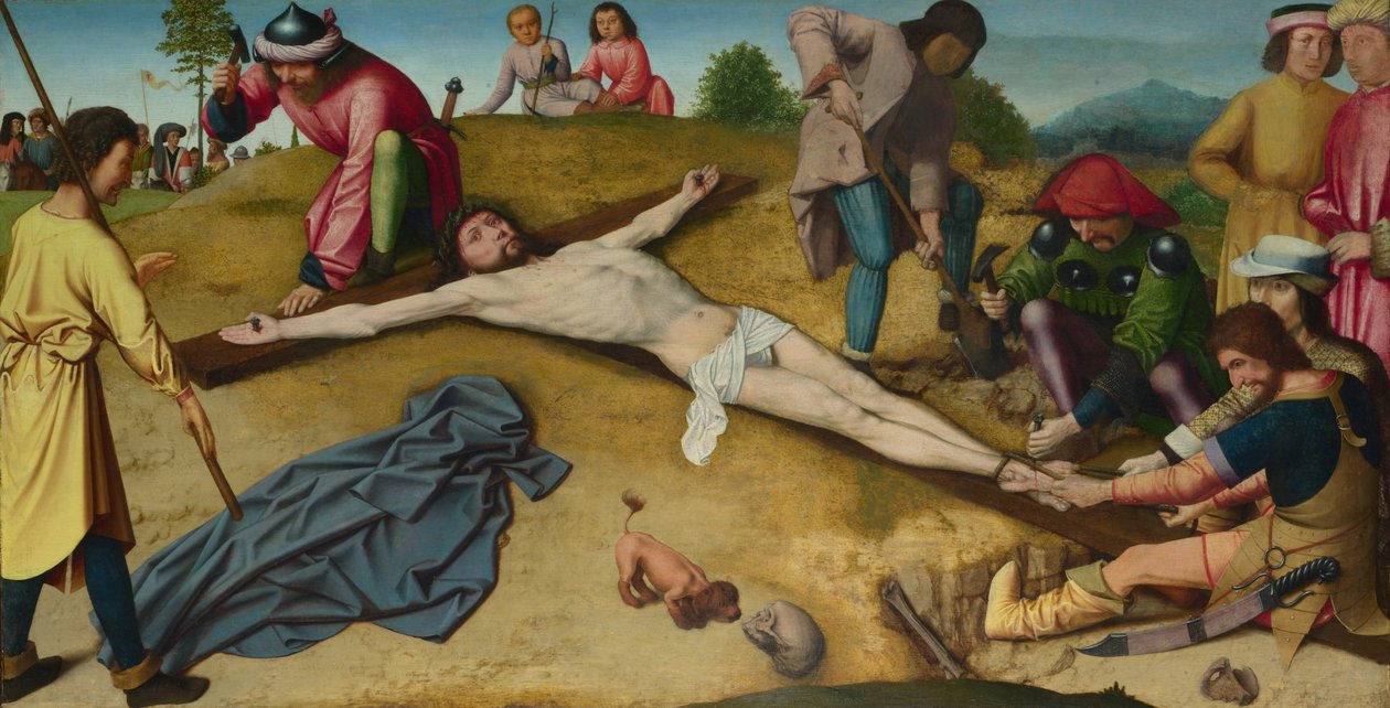 Christus aan het kruis genageld, ca. 1481 door Gerard David