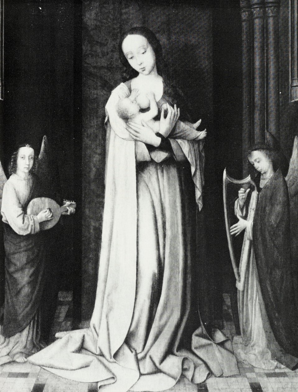 Maagd in de apsis door Gerard David