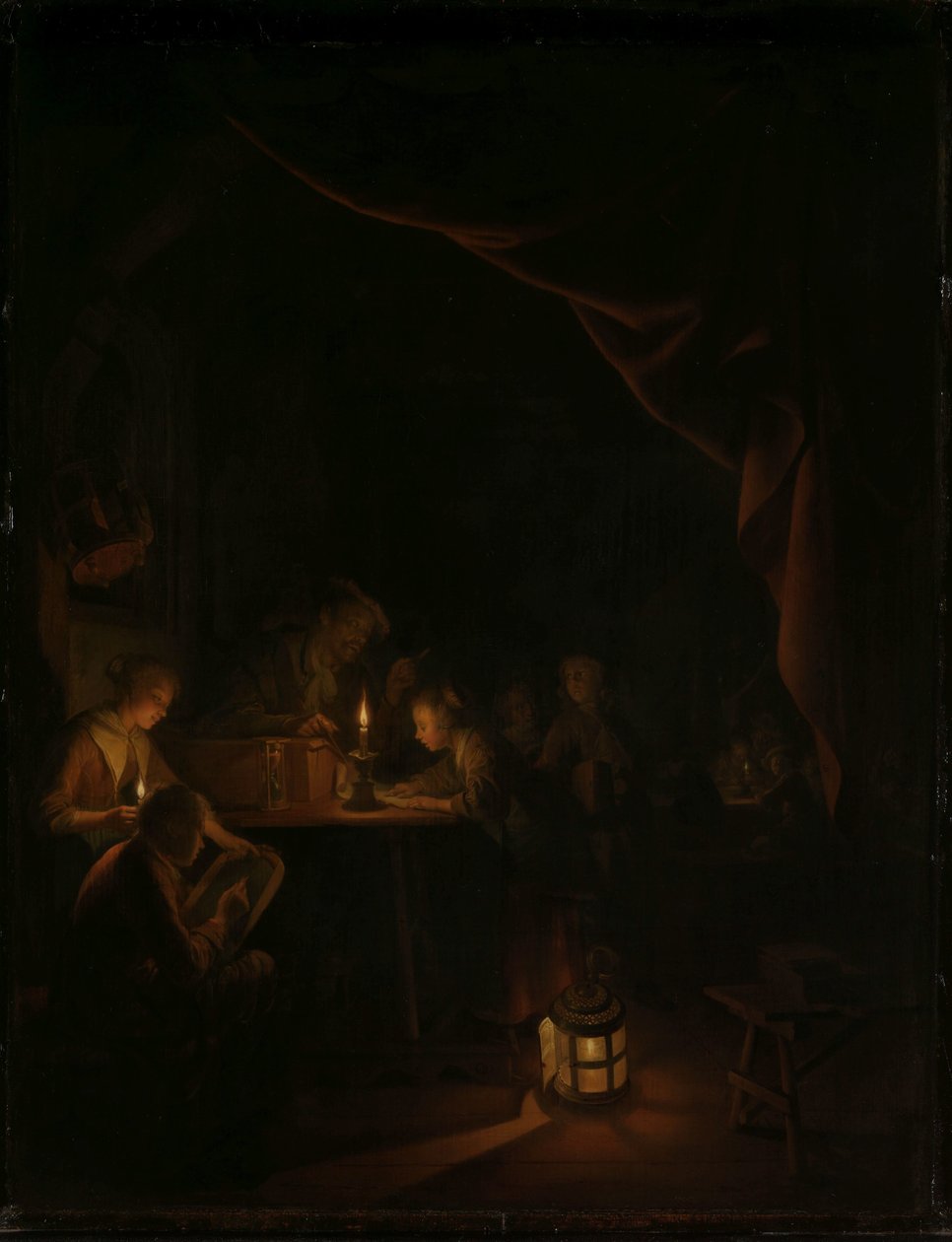 De nachtschool door Gerrit Dou