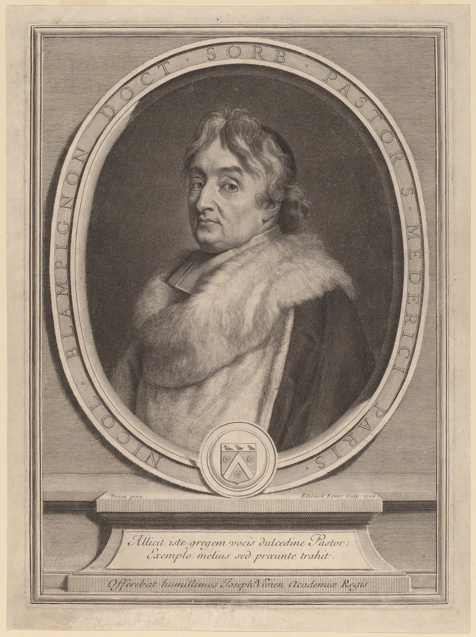 Nicolas de Blampignon door Gerard Edelinck after Joseph Vivien