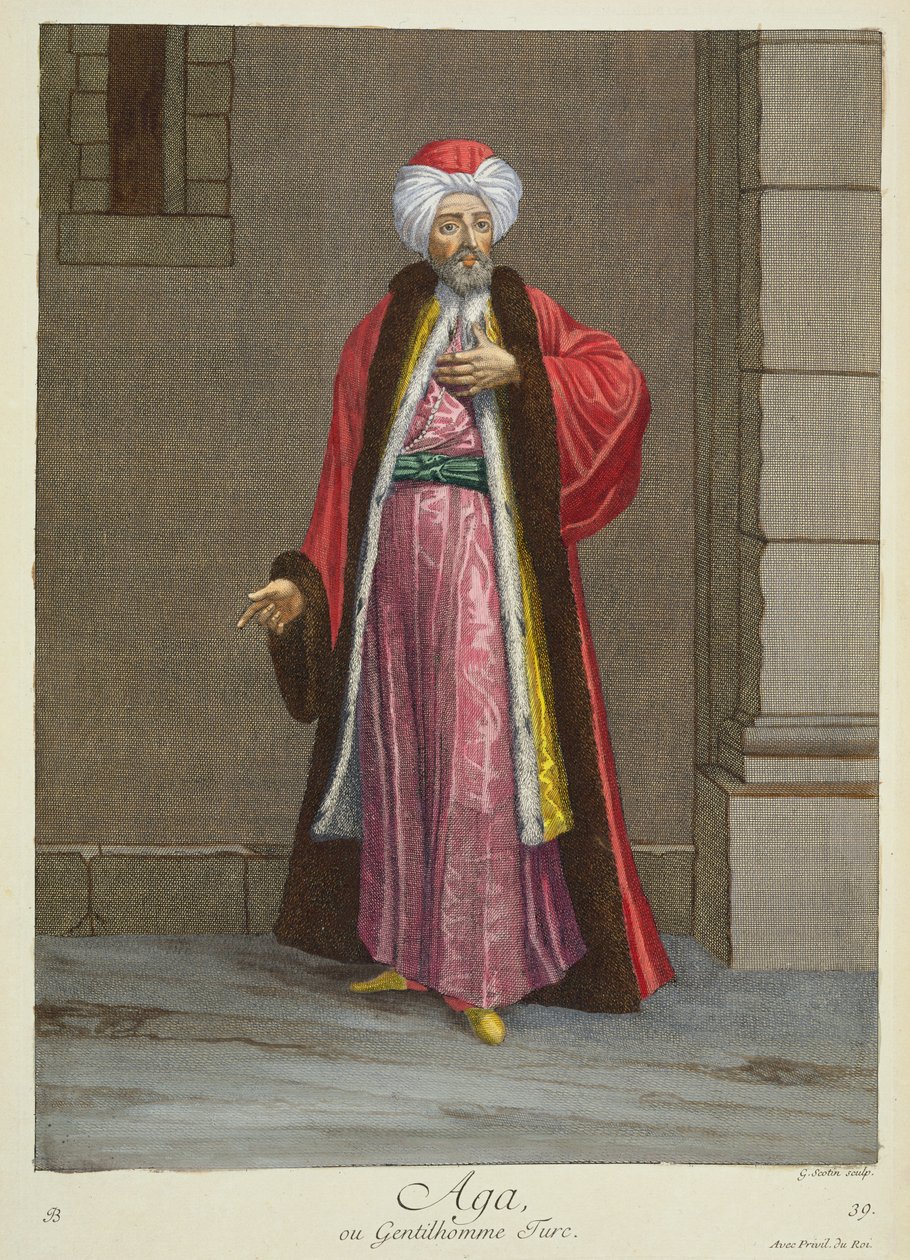 Aga, of Turkse heer door Gerard Jean Baptiste Scotin