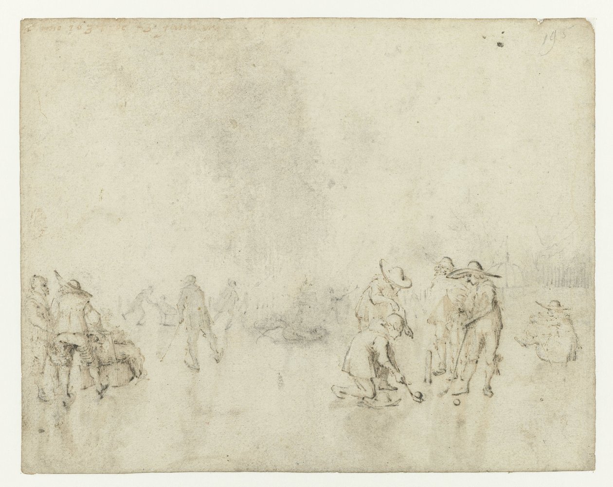 IJsgezicht met kolfspelers door Gerard ter Borch (II)