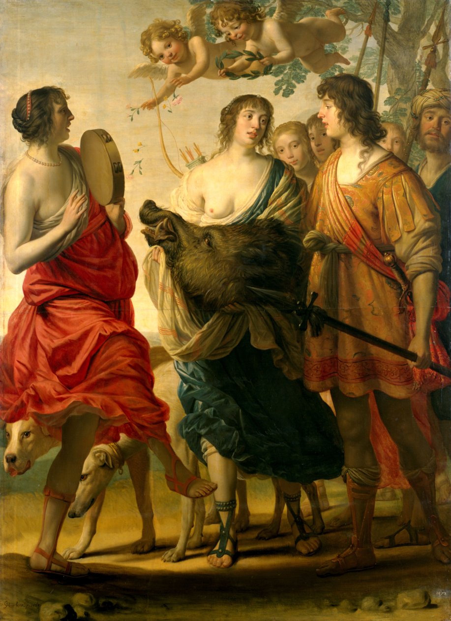 Meleager en Atalanta door Gerard van Honthorst