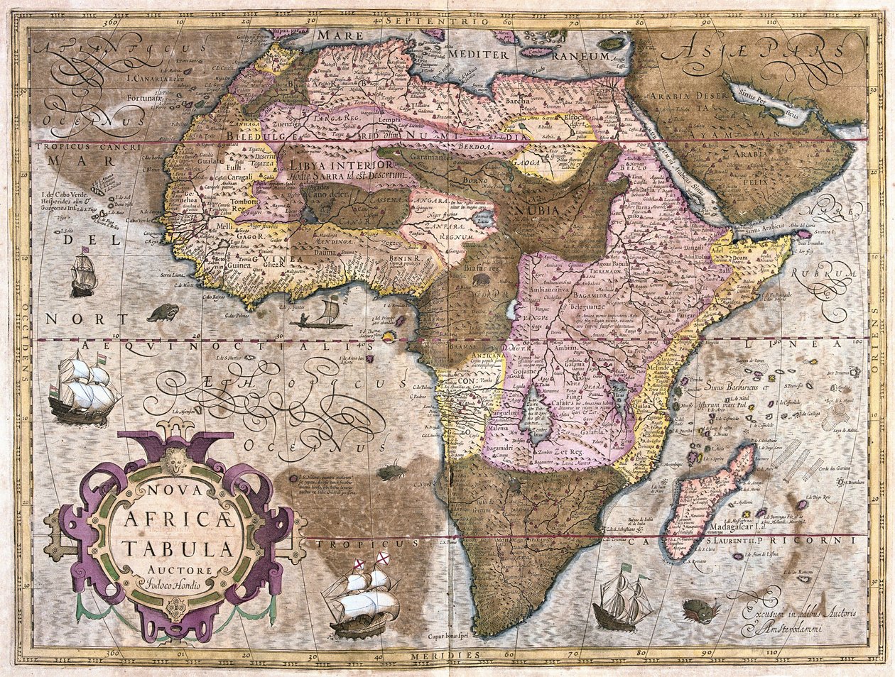 Afrika (gravure) door Gerardus Mercator