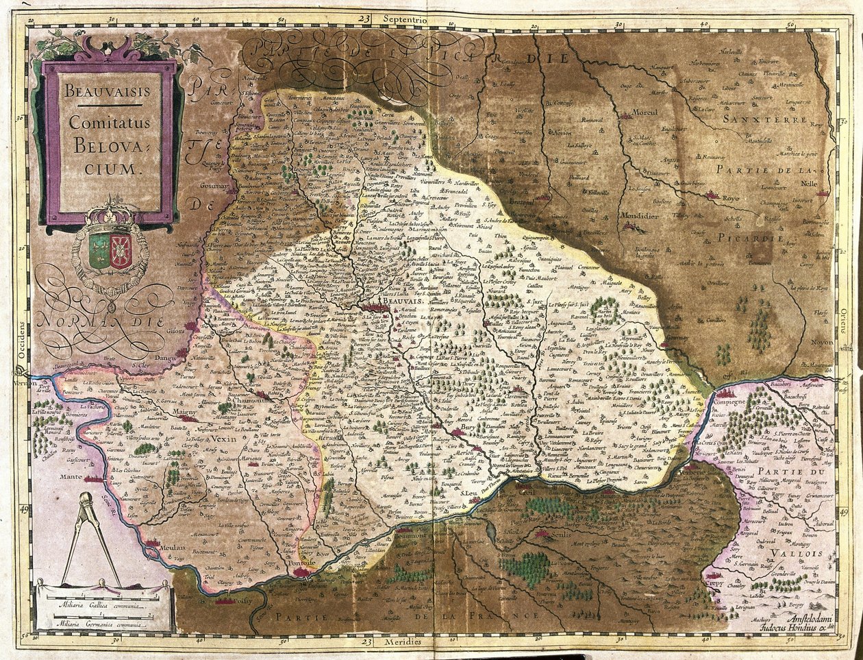 Beauvais, Frankrijk (gravure) door Gerardus Mercator