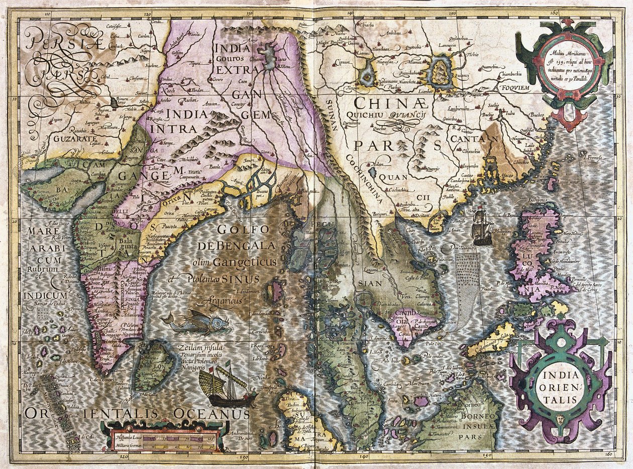 Oost-India (gravure) door Gerardus Mercator