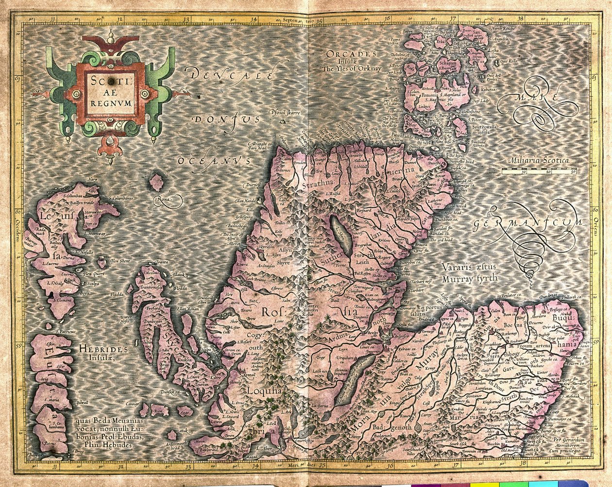 Zuid-Schotland, Groot-Brittannië door Gerardus Mercator