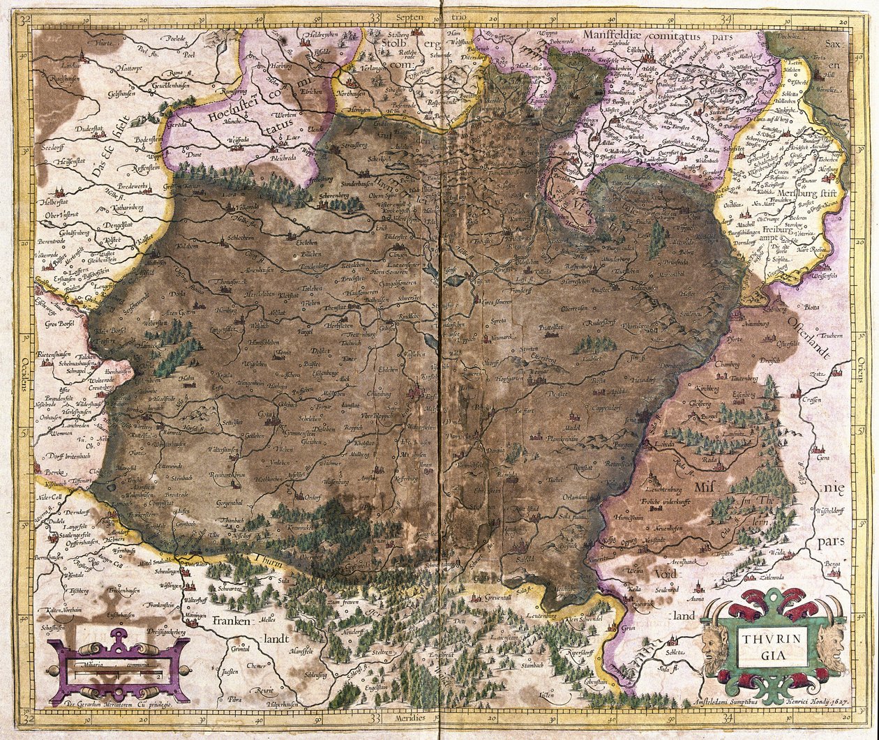Thüringen, Duitsland (gravure) door Gerardus Mercator
