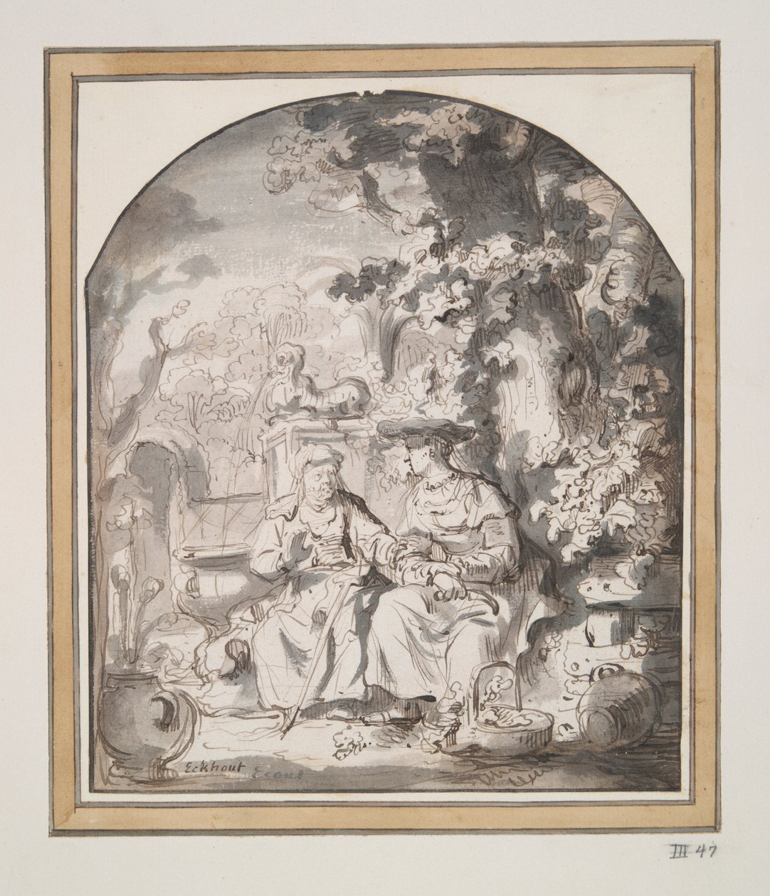 Vertumnus en Pomona door Gerbrand van den Eeckhout