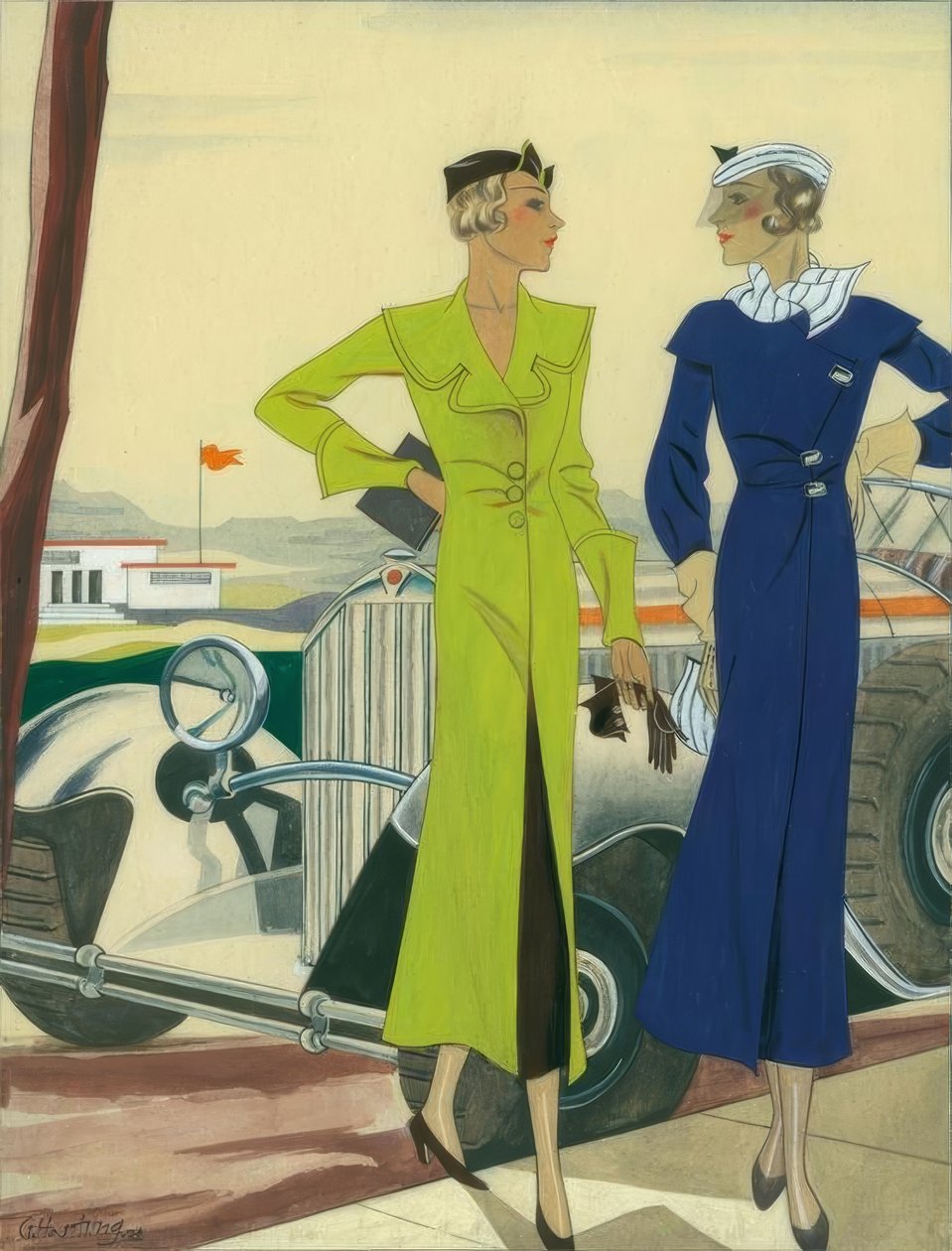 Damesmode 1932 / Automantels door Gerd Hartung