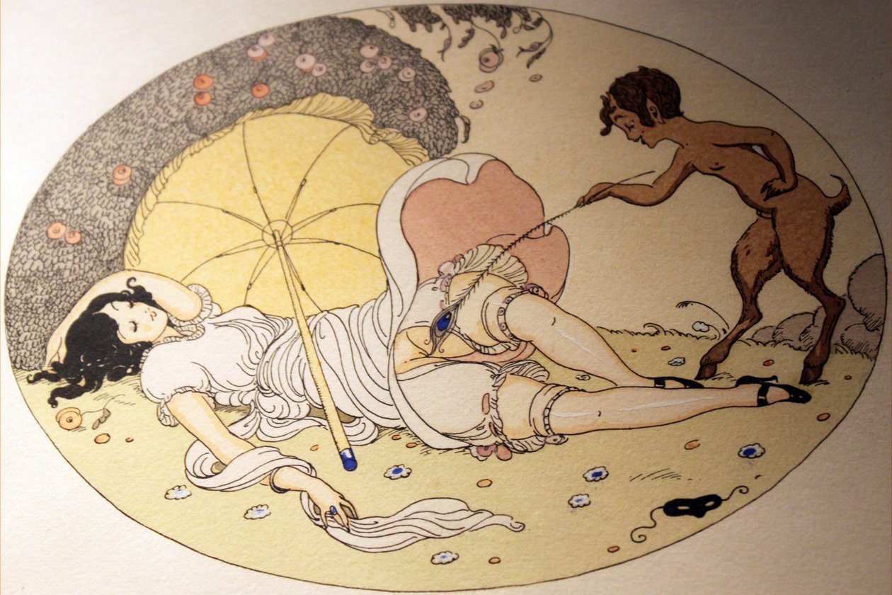 Serie van aquarellen, die in 1925 onder de titel The Delights of Eros in Erotopolis Parijs verschenen door Gerda Marie Frederike Wegener