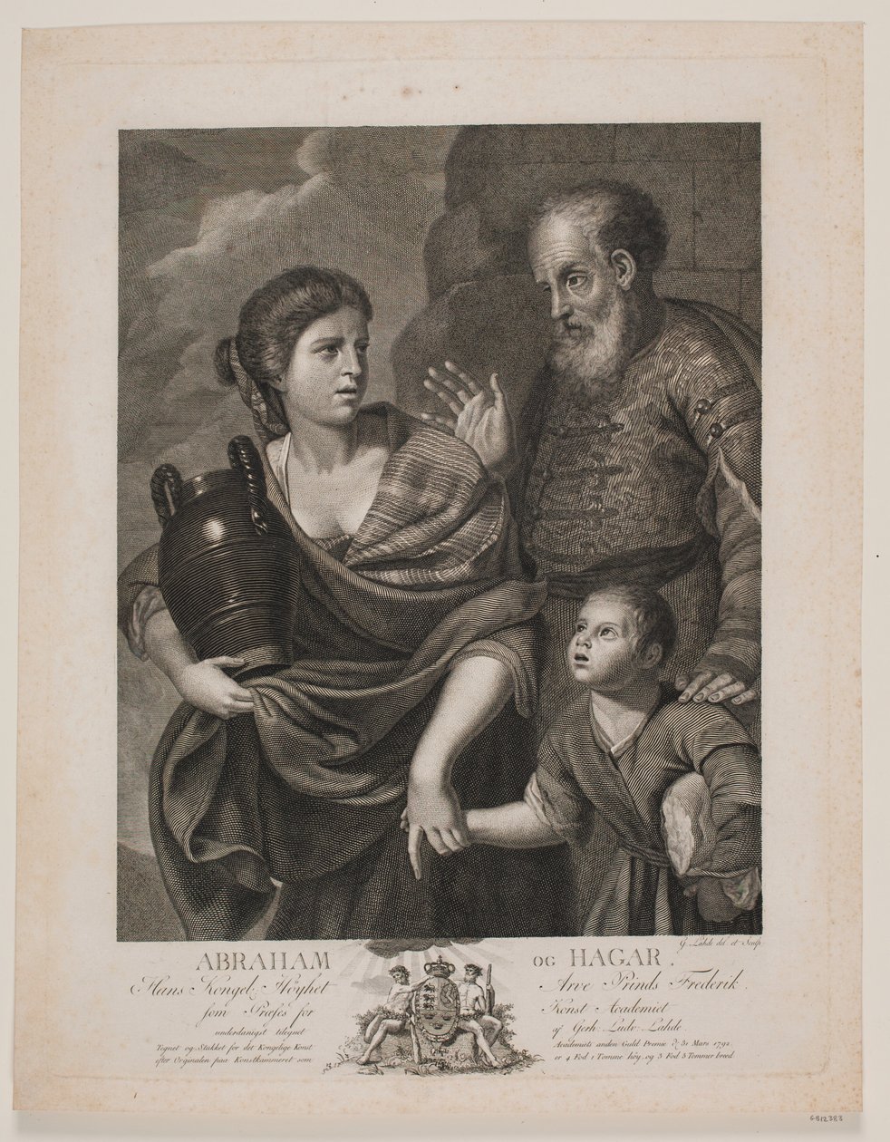 Abraham en Hagar door Gerhard Ludvig Lahde