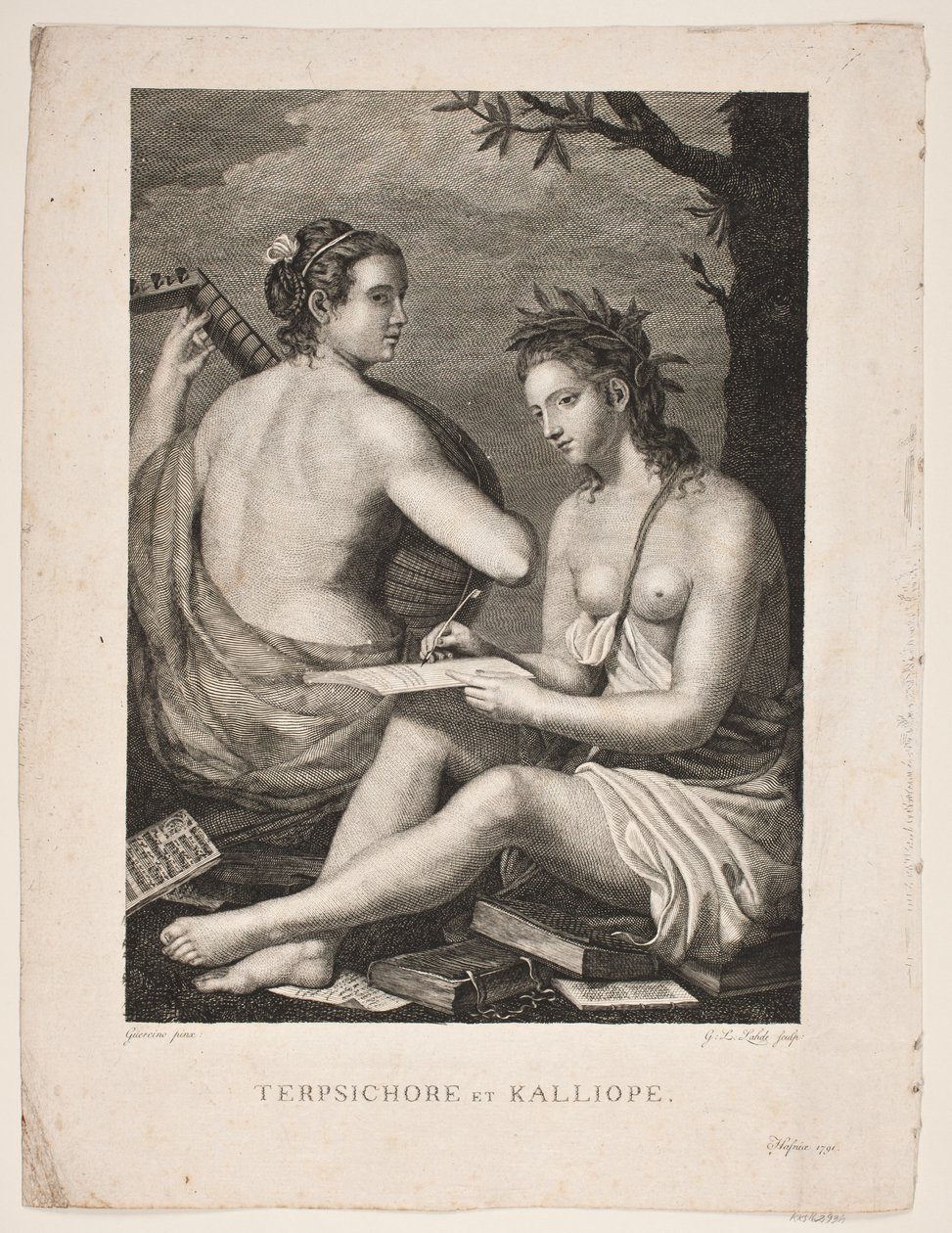 Terpsichore en Kalliope door Gerhard Ludvig Lahde