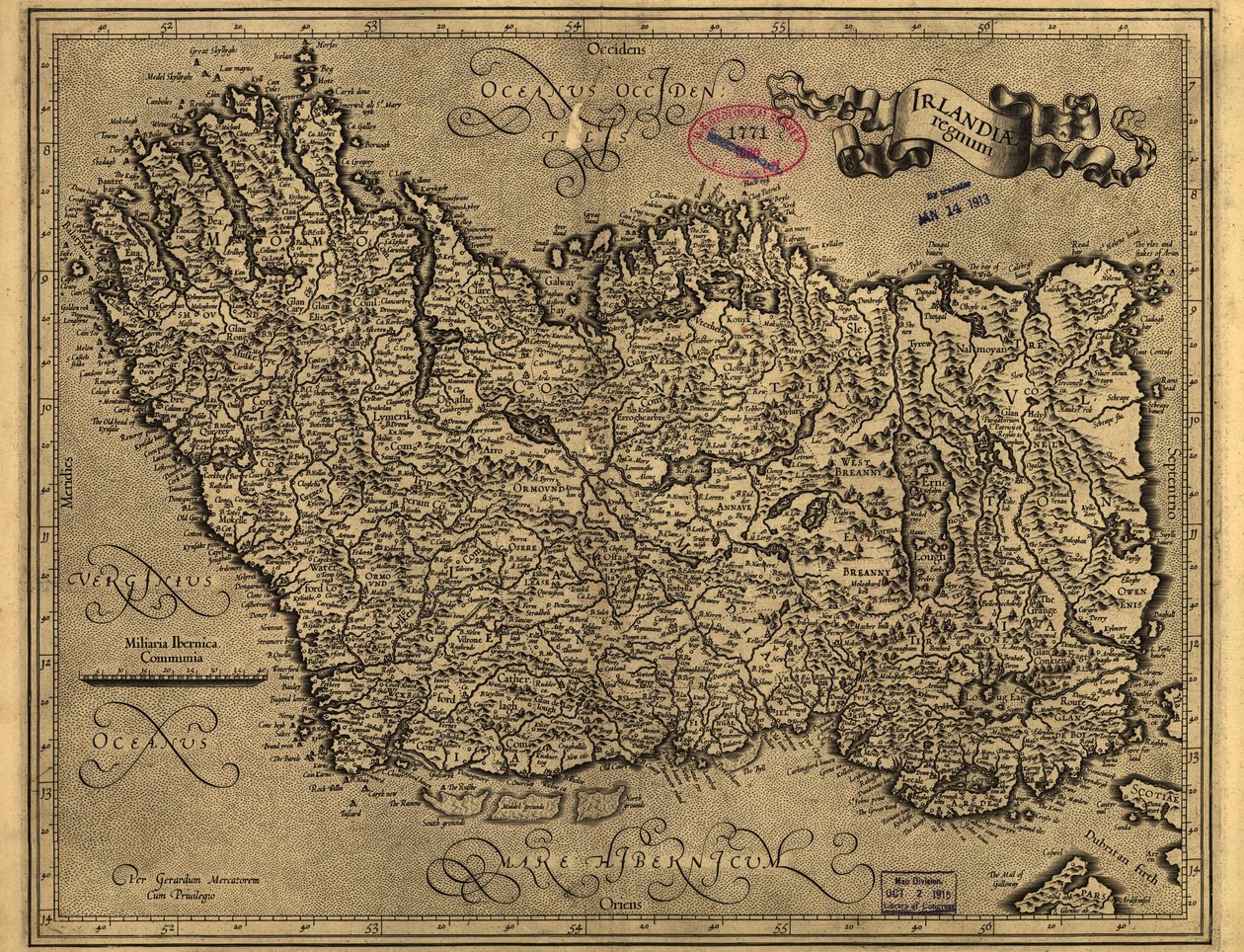 Irlandiae regnum. LOC 99446223 door Gerhard Mercator
