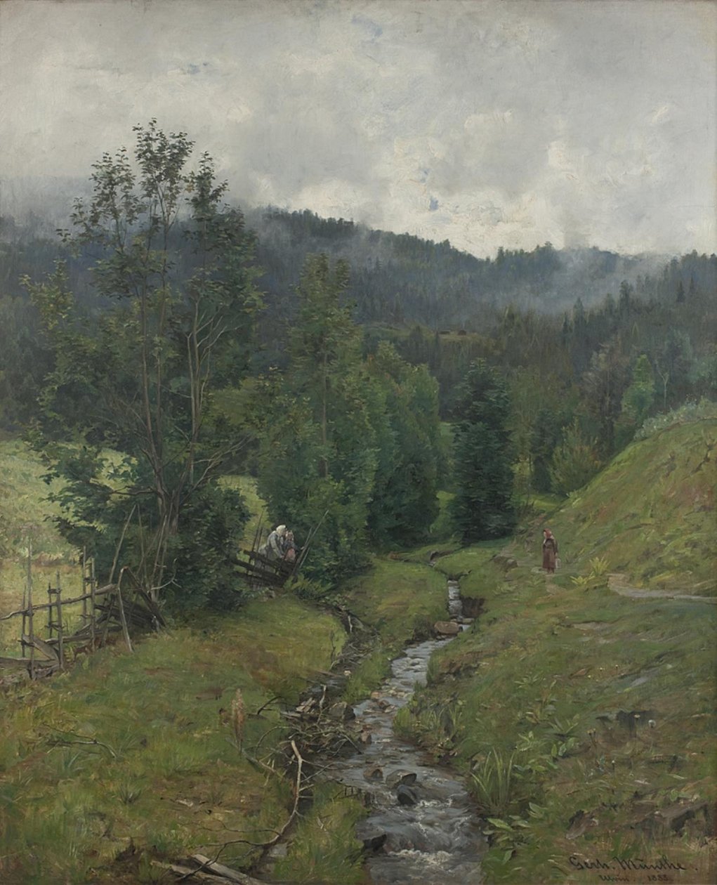Na de Regen, Motief van Eidsvold door Gerhard Munthe
