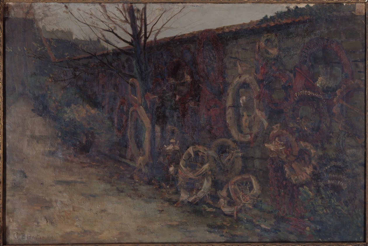 De Federale Muur op de begraafplaats Père-Lachaise door Germain Eugene Bonneton