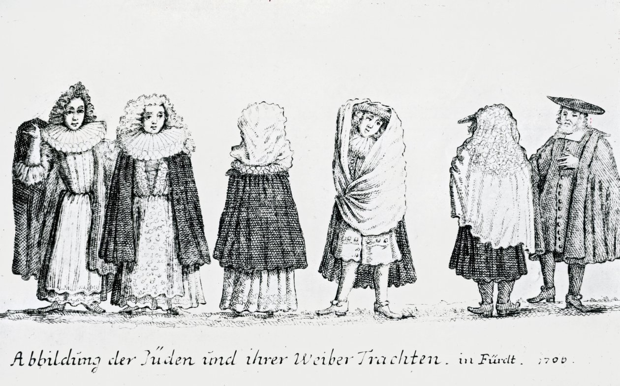 Een afbeelding van Joodse mensen en hun kleding, 1706 door German School