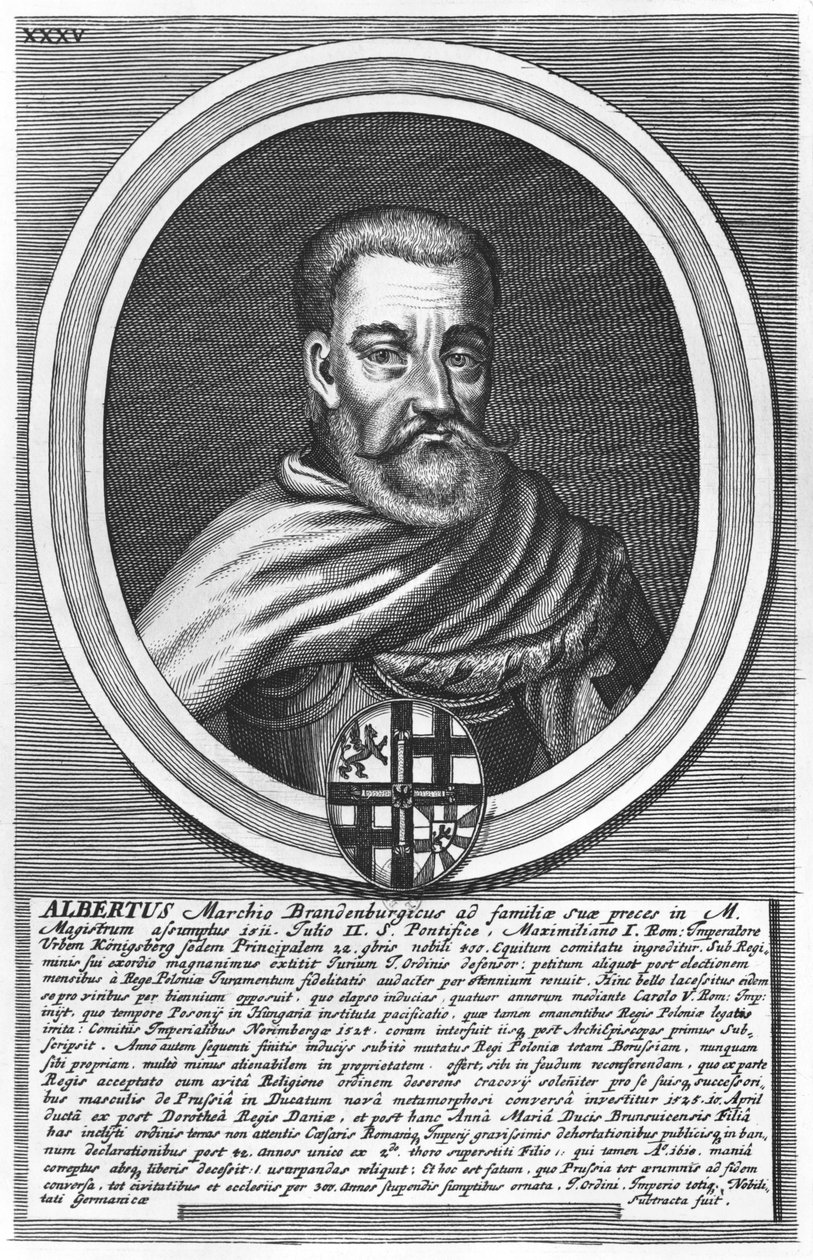 Albert van Brandenburg (houtsnede) door German School