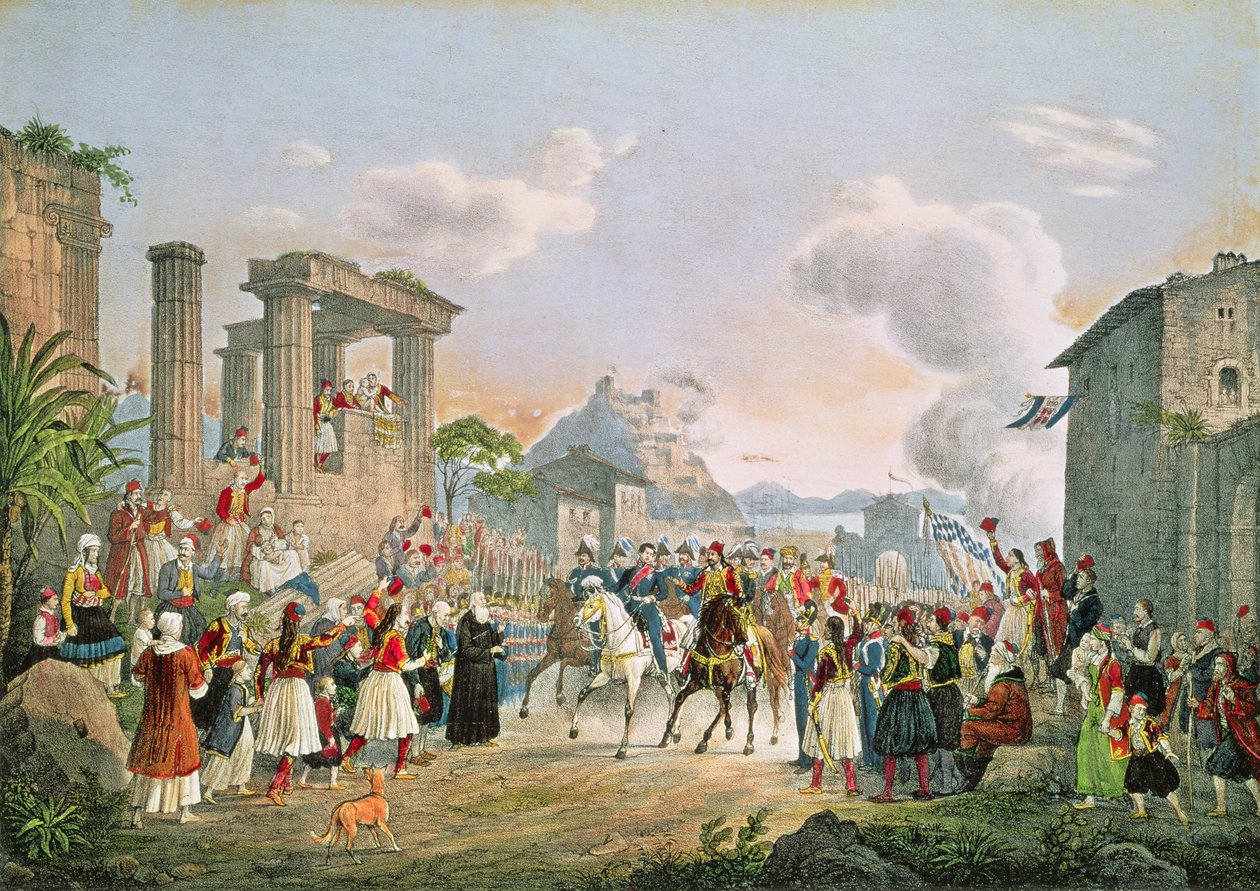 De intocht van Otto van Beieren in Nauplia, 6 februari 1833 door German School