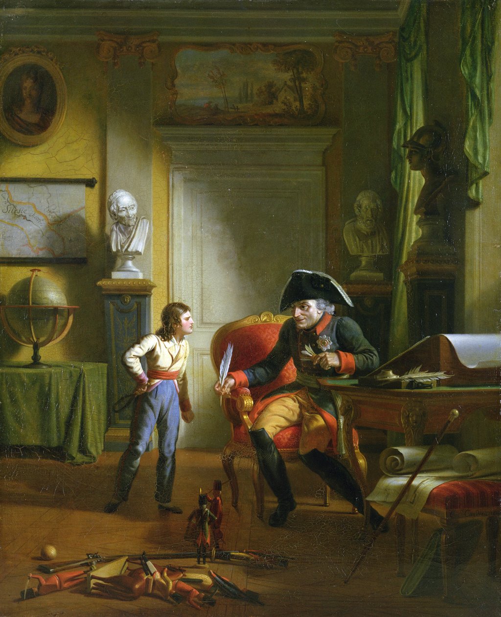 Frederik II de Grote met zijn achterneef Frederik Willem III, 1814 door German School