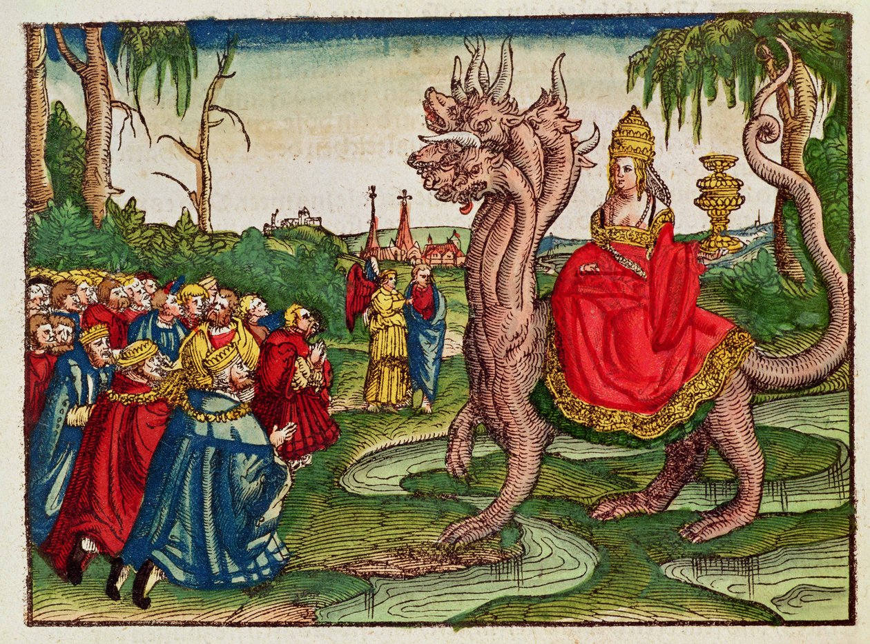 De Hoer van Babylon, uit de Lutherbijbel, ca. 1530 door German School