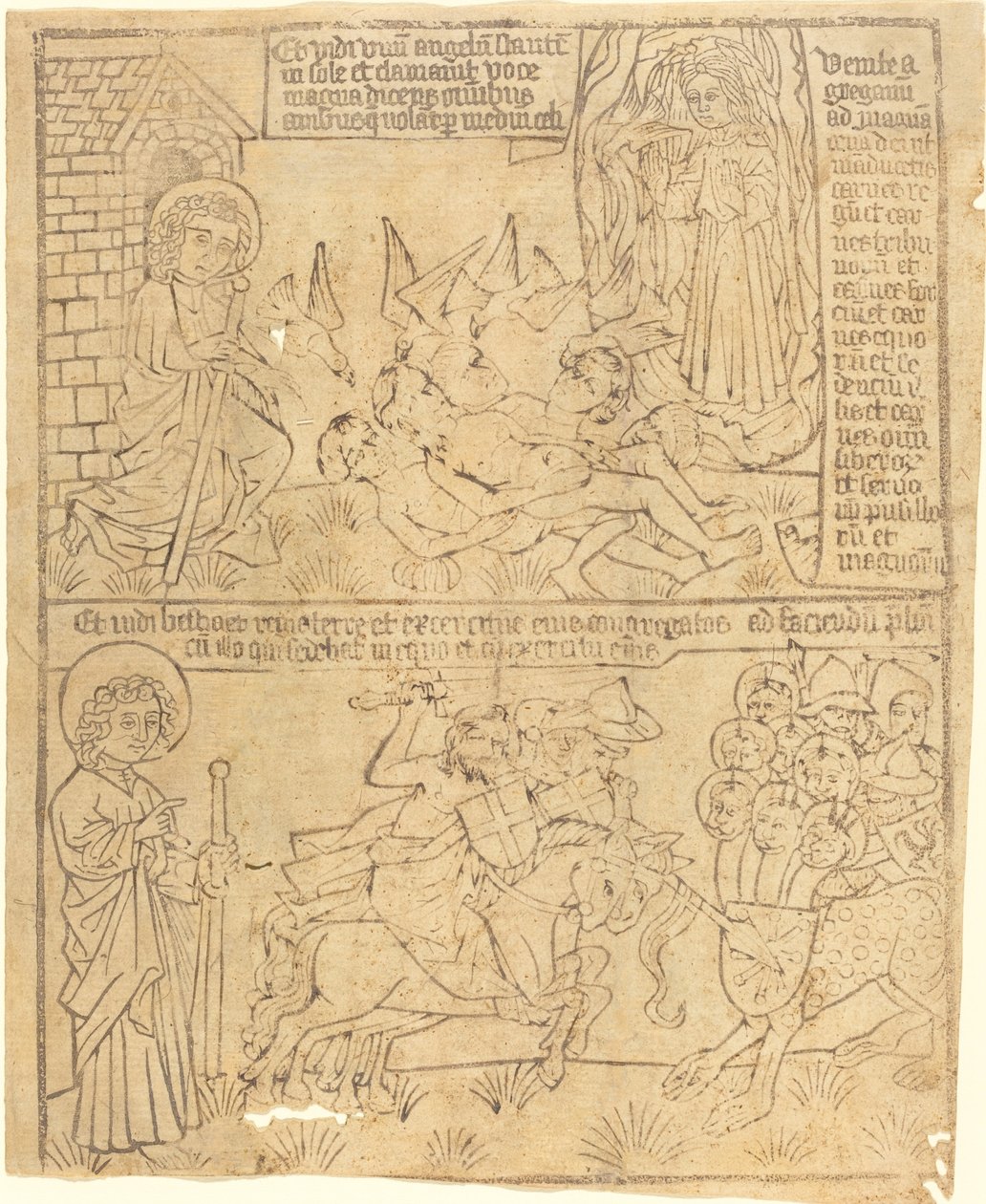 Apocalyps van Johannes, Blad 10 door German 15th Century