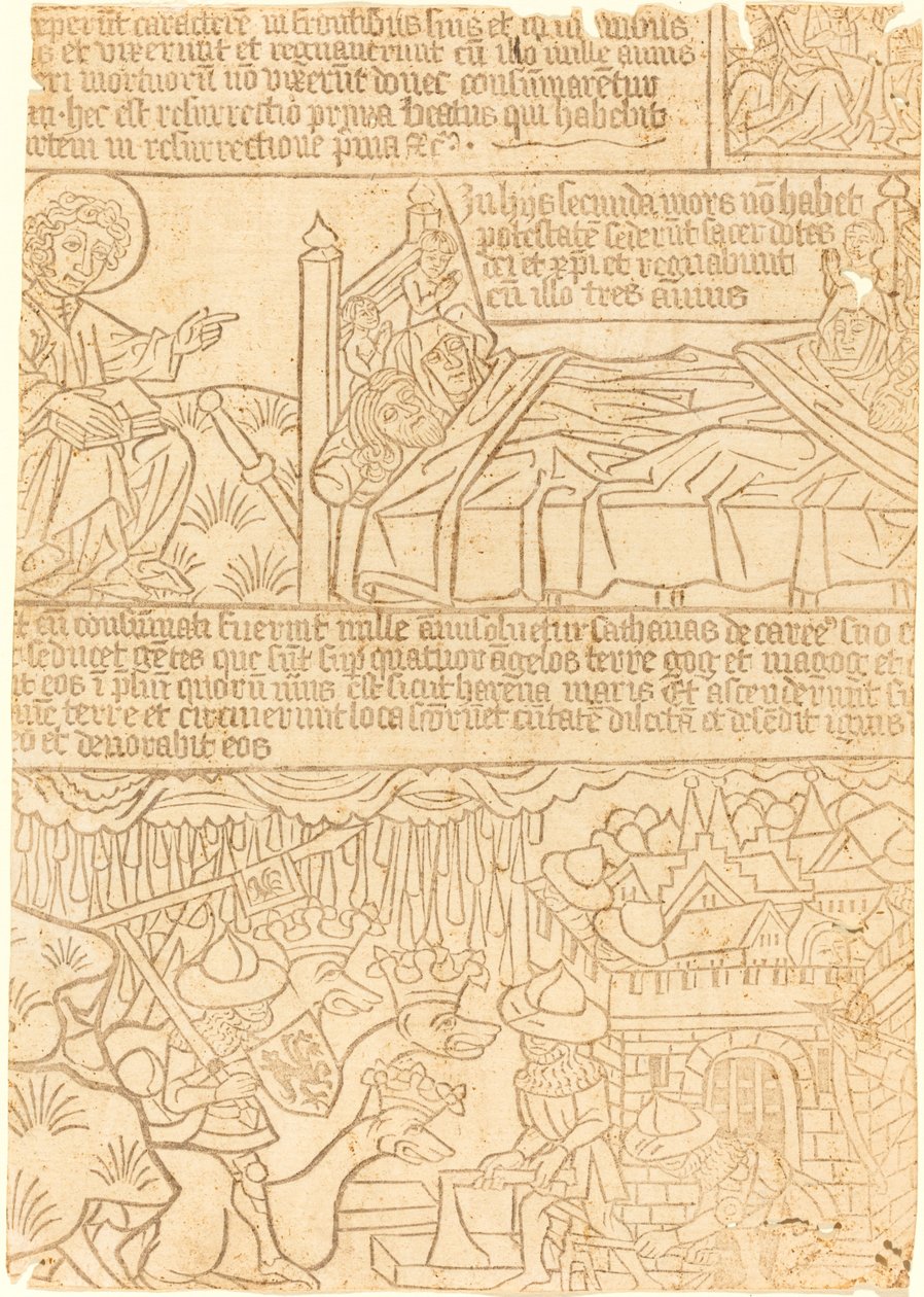 Apocalyps van Johannes, Blad 42 door German 15th Century