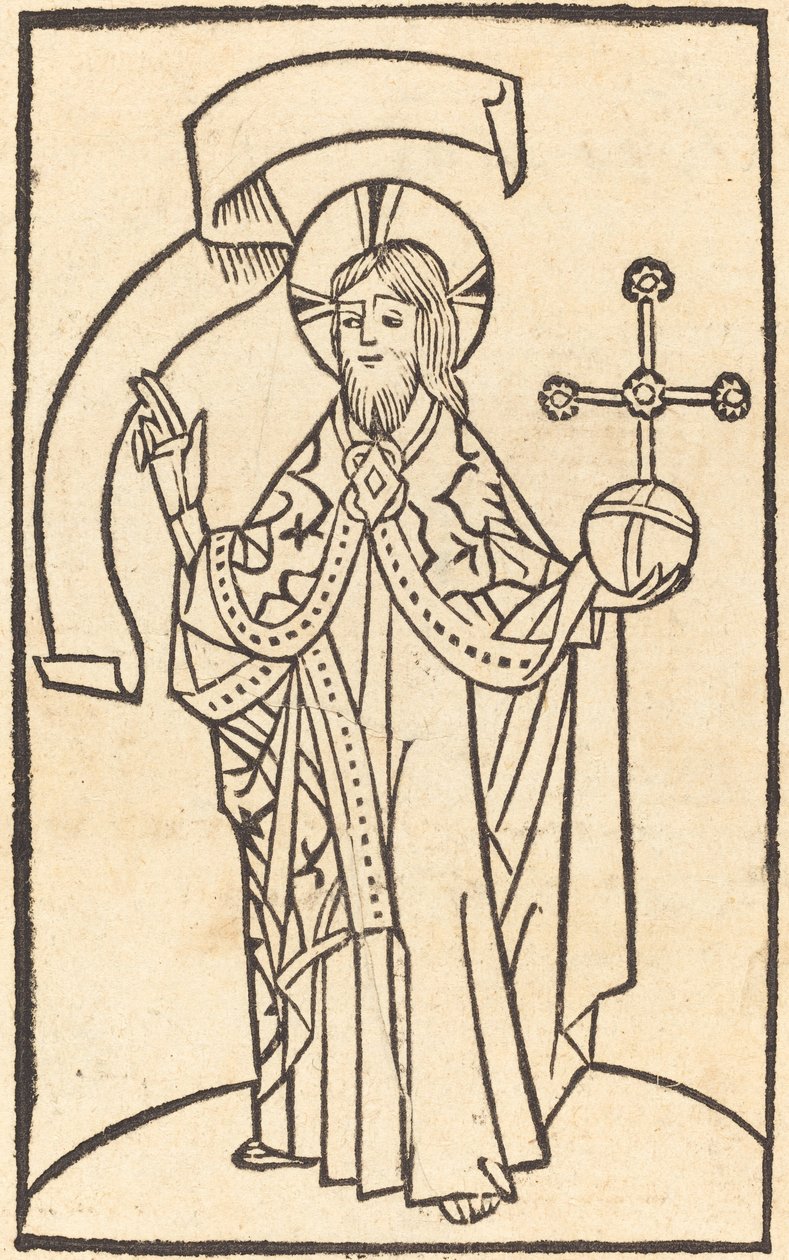 Christus als Salvator Mundi door German 15th Century
