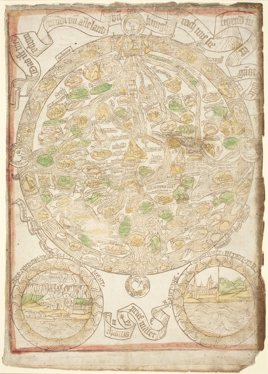 Kaart van de Wereld door German 15th Century