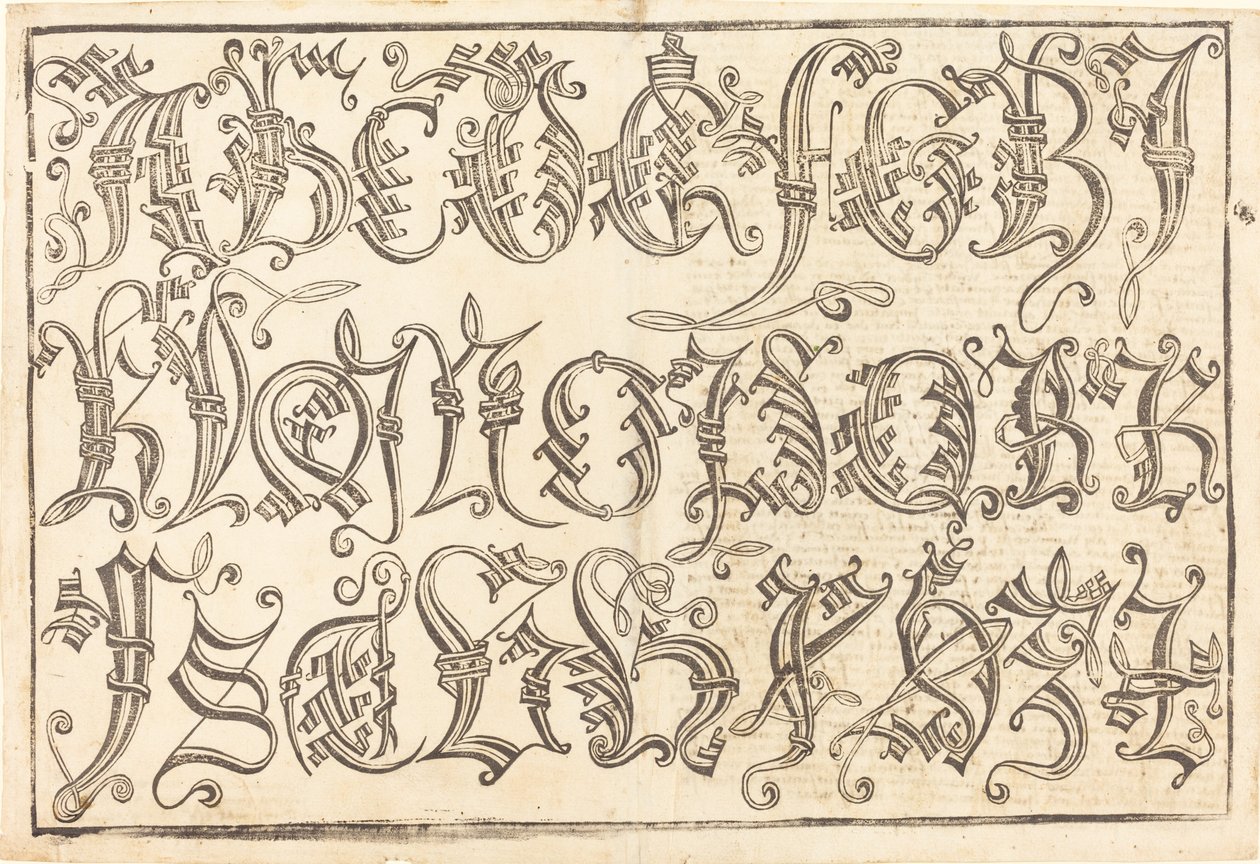 Ornamenteel Alfabet door German 15th Century